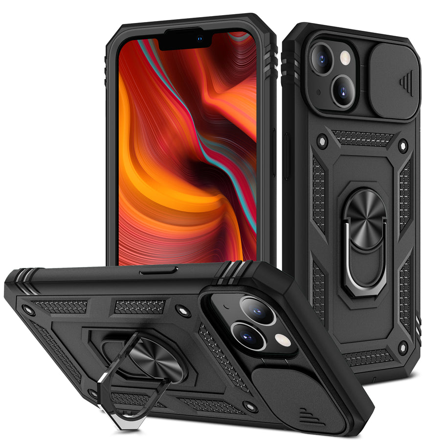 navor Military-Grade Hard Case Compatible with iPhone 13 6.1 inches Ring Car Mount Kickstand Shockproof Full Body Image 1