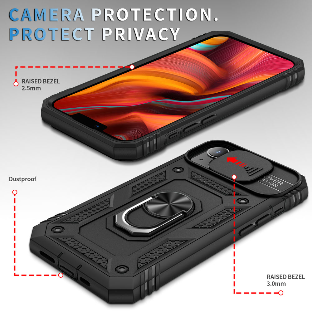 navor Military-Grade Hard Case Compatible with iPhone 13 6.1 inches Ring Car Mount Kickstand Shockproof Full Body Image 2