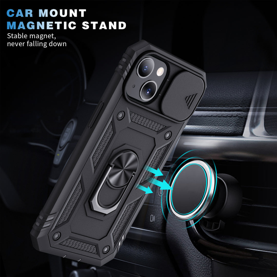 navor Military-Grade Hard Case Compatible with iPhone 13 6.1 inches Ring Car Mount Kickstand Shockproof Full Body Image 6