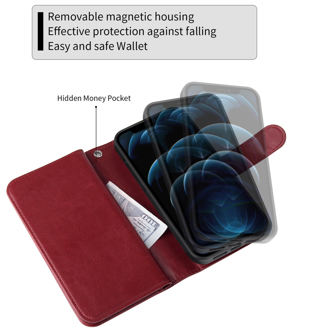 navor Magnetic Detachable Wallet Case with RFID Protection Compatible for iPhone 12 Pro Max 6.7 Inch Case Image 3