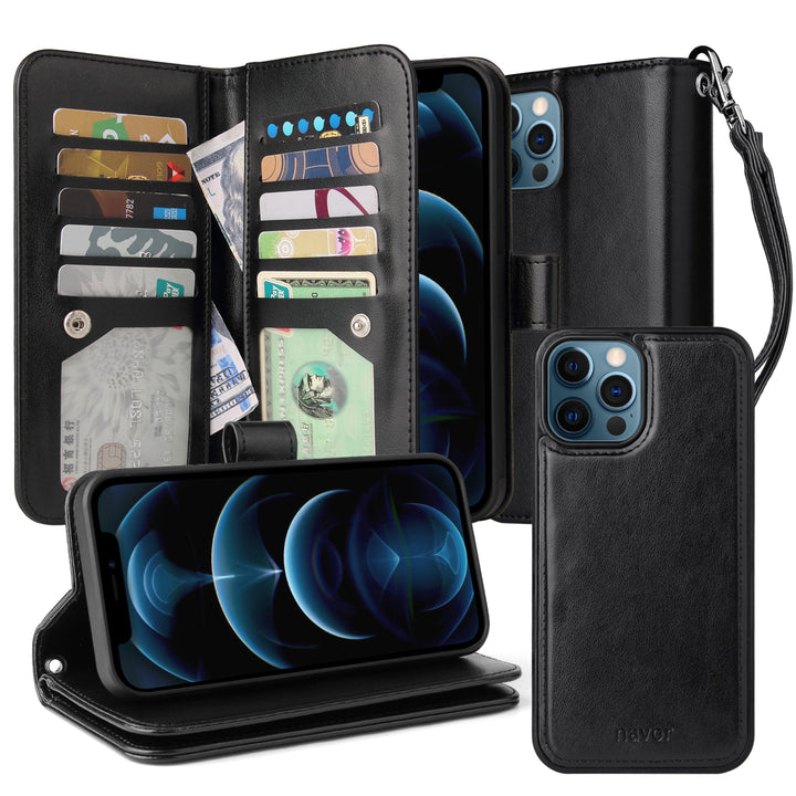 navor Magnetic Detachable Wallet Case with RFID Protection Compatible for iPhone 12 Pro Max 6.7 Inch Case Image 7