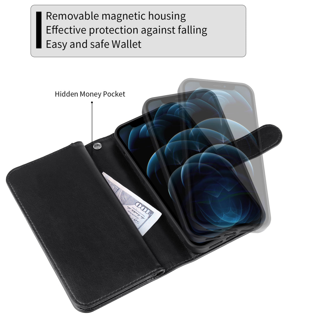 navor Magnetic Detachable Wallet Case with RFID Protection Compatible for iPhone 12 Pro Max 6.7 Inch Case Image 10