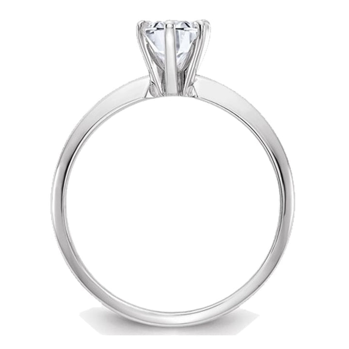 4/5 Carat (0.90 Ct. Look) Oval Cut Synthetic Moissanite Solitaire Engagement Ring in 14K White Gold Image 4