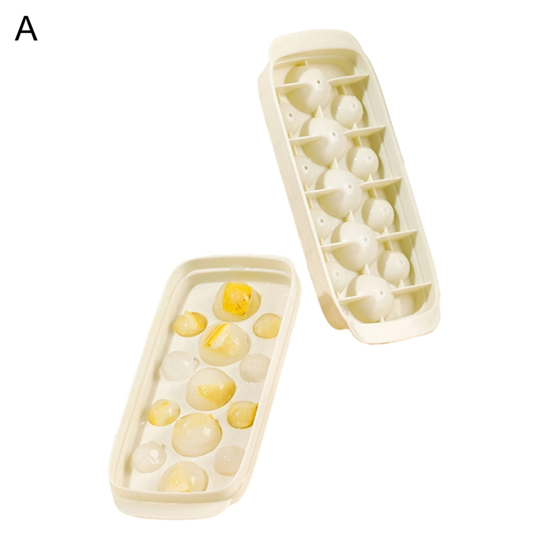 1 Set Ice Cube Tray Food Grade Super Soft PP Cocktail Round Ice Ball Maker Mold with Lid for Home Image 2