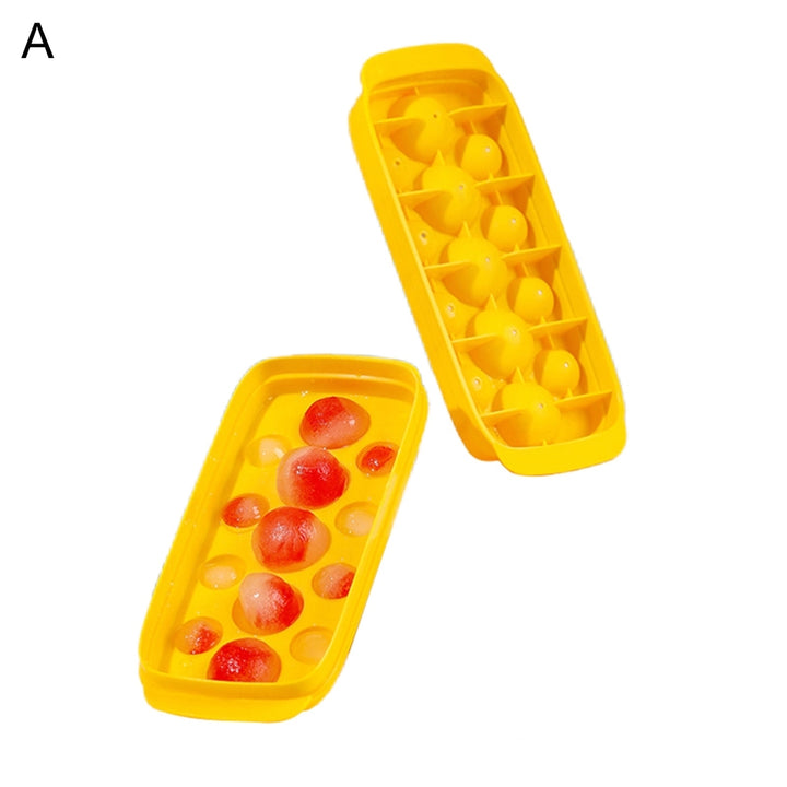 1 Set Ice Cube Tray Food Grade Super Soft PP Cocktail Round Ice Ball Maker Mold with Lid for Home Image 3