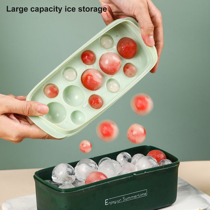 1 Set Ice Cube Tray Food Grade Super Soft PP Cocktail Round Ice Ball Maker Mold with Lid for Home Image 11