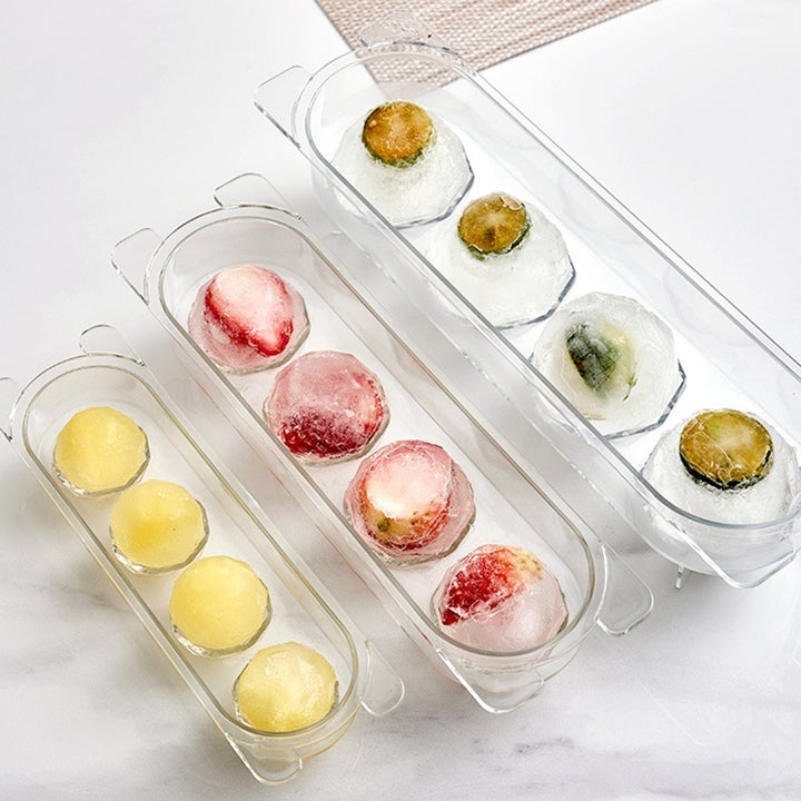 Ice Ball Mold Food Grade Double Layer PET 4-Hole Drinks Round Ice Ball Tray Maker for Home Image 8