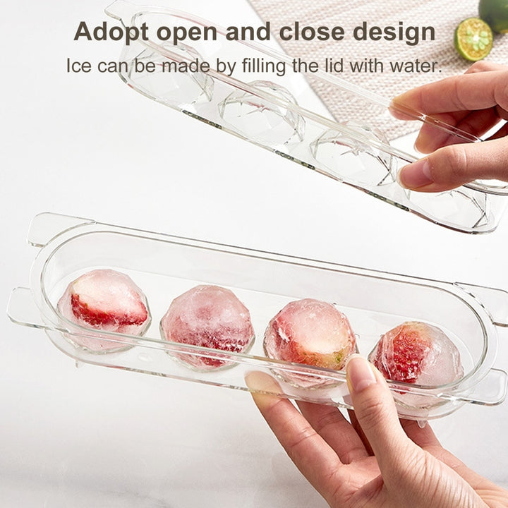 Ice Ball Mold Food Grade Double Layer PET 4-Hole Drinks Round Ice Ball Tray Maker for Home Image 9