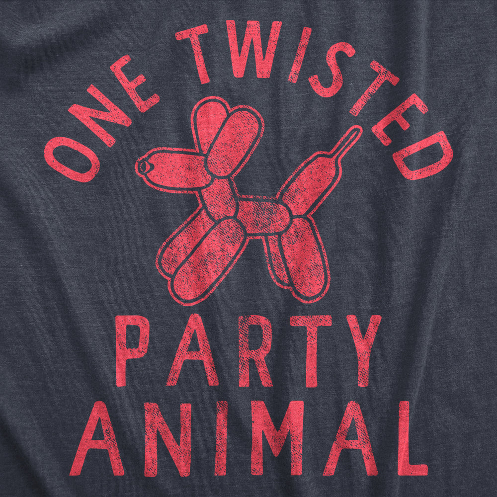 Mens One Twisted Party Animal T Shirt Funny Sarcastic Balloon Joke Tee For Guys Image 2