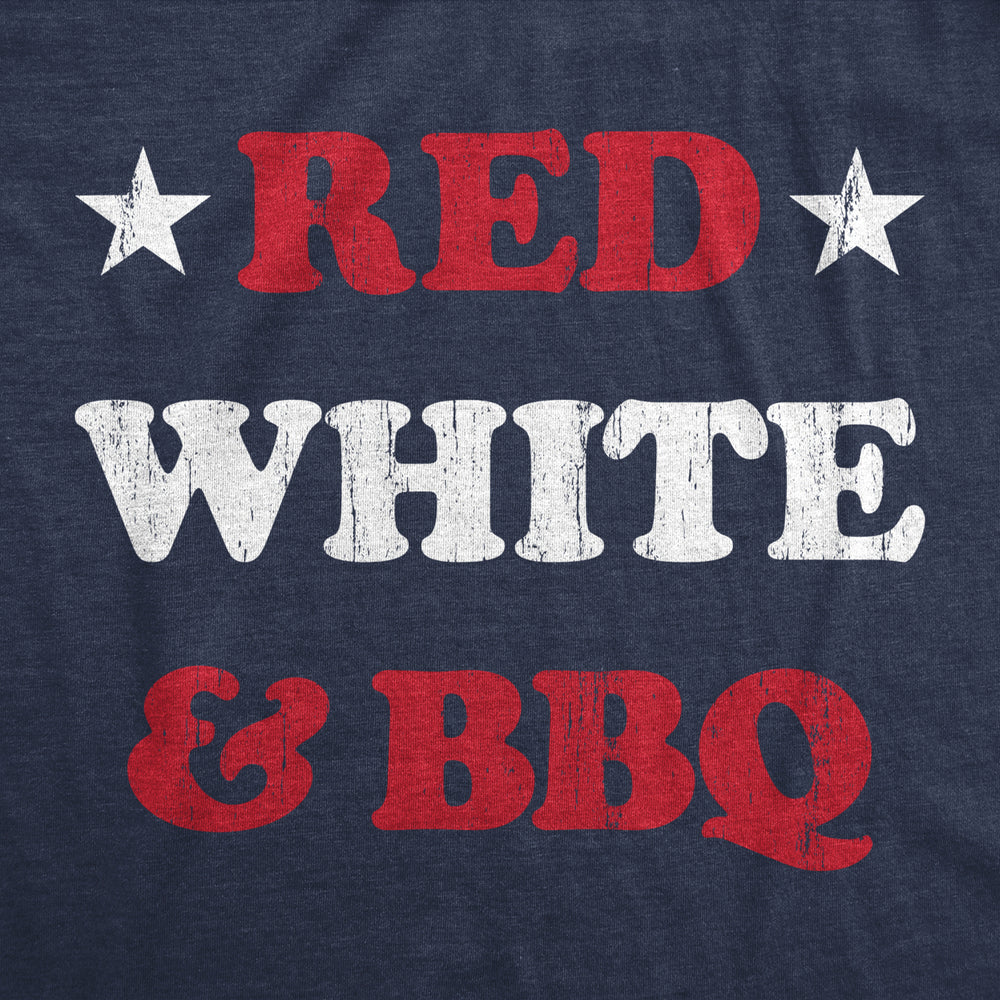 Mens Red White And BBQ Fitness Tank Funny Patriotic Barbecue Text Shirt For Guys Image 2