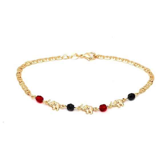 18K Gold Plated Elephant Anklet for Women - Made in Brazil Image 1