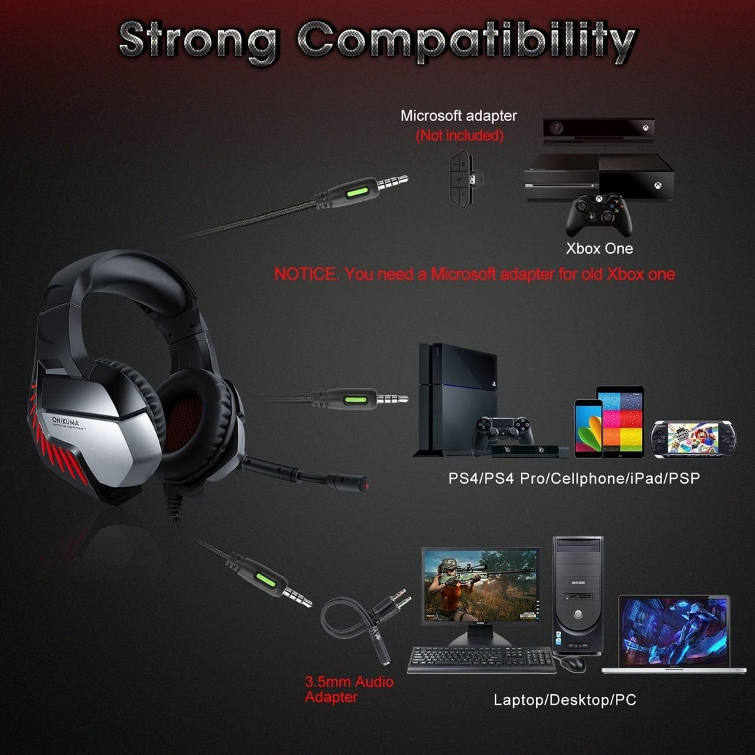 Navor Gaming Headset Headphone for Playstation 5 Xbox Series X Laptop Tablet Smartphone 3.5mm Stereo Earphone with Mic Image 4