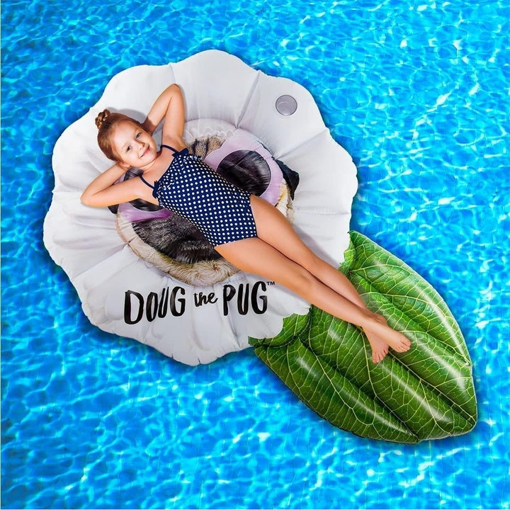Doug The Pug Inflatable Pool Float Lounger Summer Beach Raft Puncture Resistant Mighty Mojo Image 2