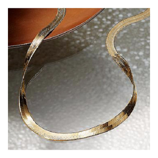 14K Gold Plated Flat Herringbone Magic Chain Necklace 16 Image 1