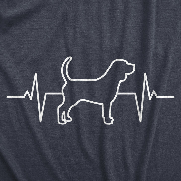 Womens Dog Heart Beat T Shirt Funny Cool Puppy Pet Lover Pulse Tee For Ladies Image 2