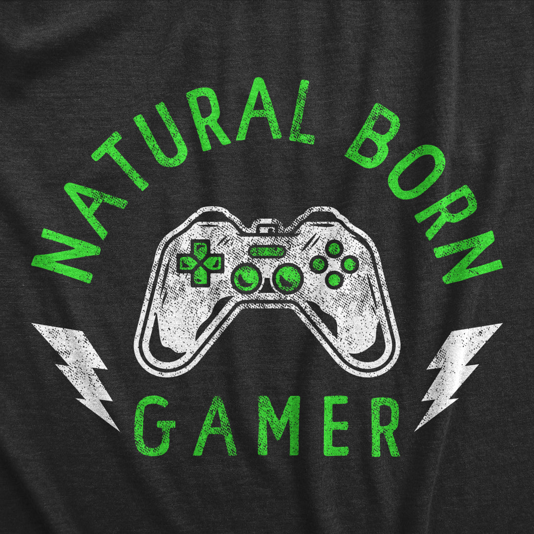 Womens Natural Born Gamer T Shirt Funny Video Game Lovers Controller Tee For Ladies Image 2