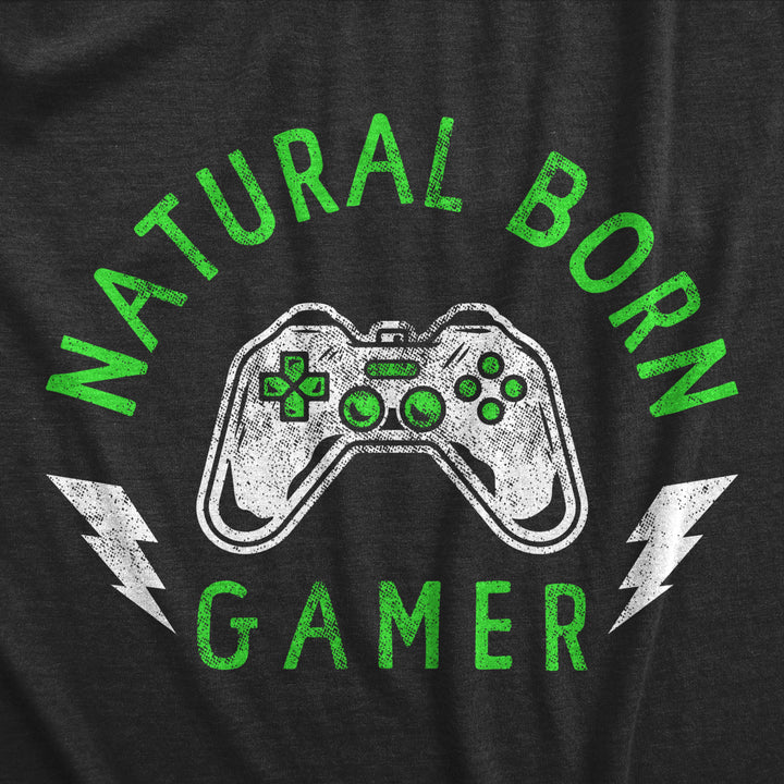 Womens Natural Born Gamer T Shirt Funny Video Game Lovers Controller Tee For Ladies Image 2