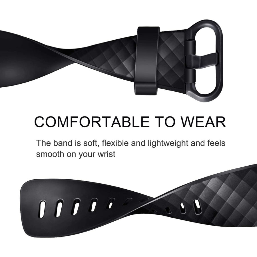 Soft TPU Silicone Replacement Sport Band Fitness Strap Compatible for Fitbit Charge 3 and Charge 4 Women Men Small (4 Image 1