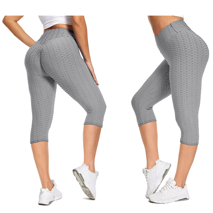 3-Pack: Womens High Waisted Anti Cellulite Leggings (Butt Lifting) Image 4