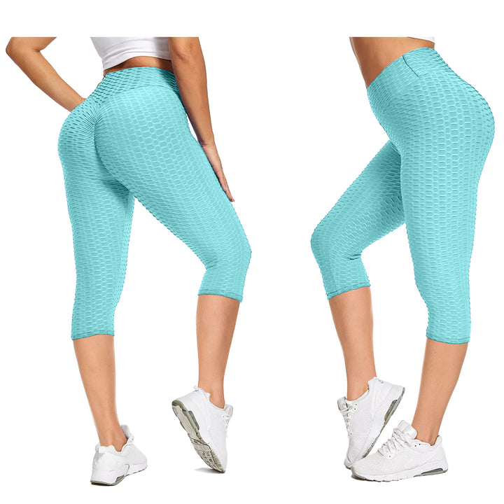 3-Pack: Womens High Waisted Anti Cellulite Leggings (Butt Lifting) Image 6