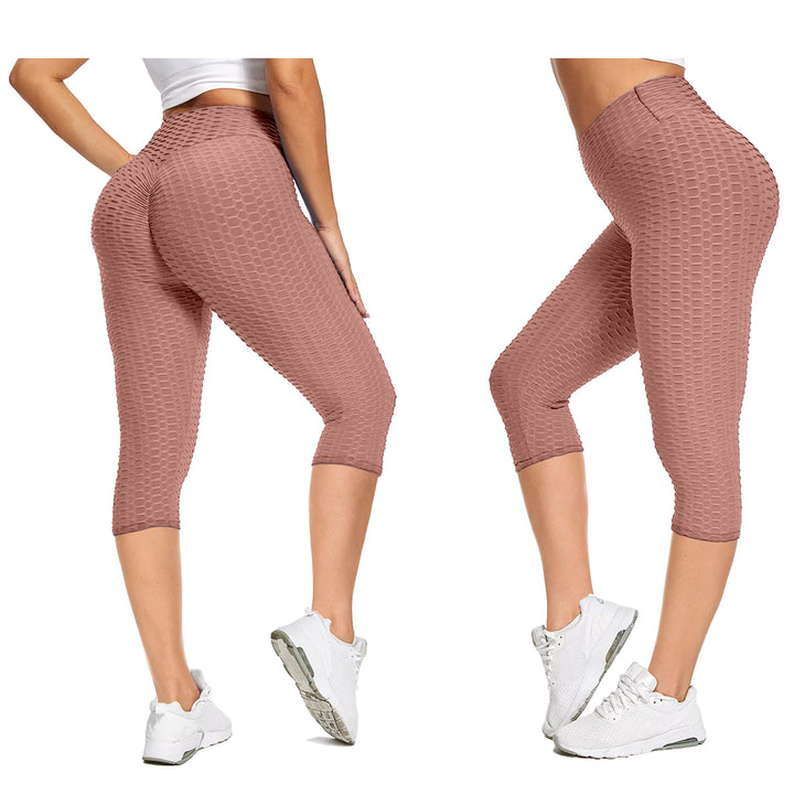 3-Pack: Womens High Waisted Anti Cellulite Leggings (Butt Lifting) Image 7