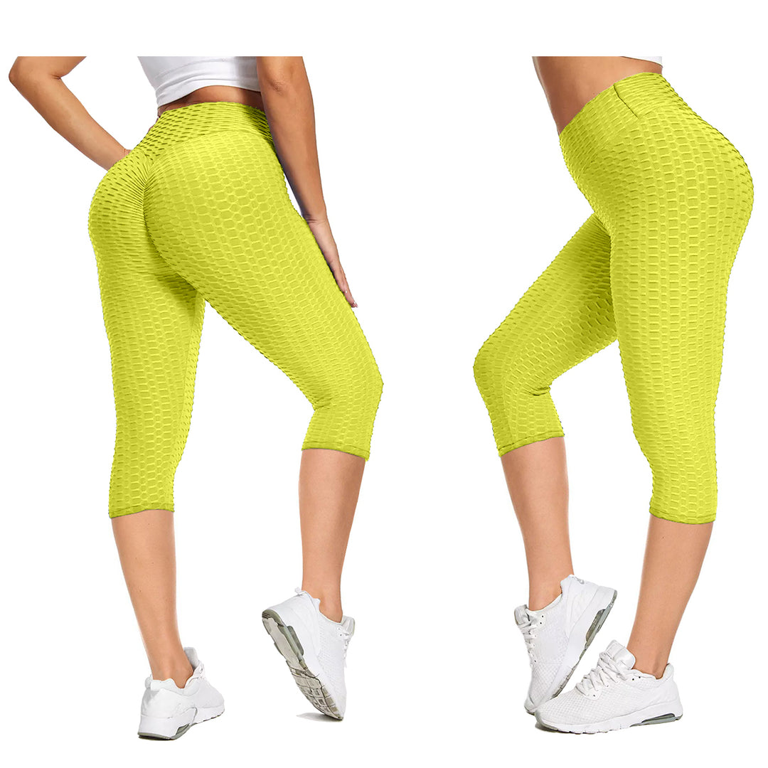 4-Pack Womens High Waisted Anti Cellulite Solid Leggings Image 4