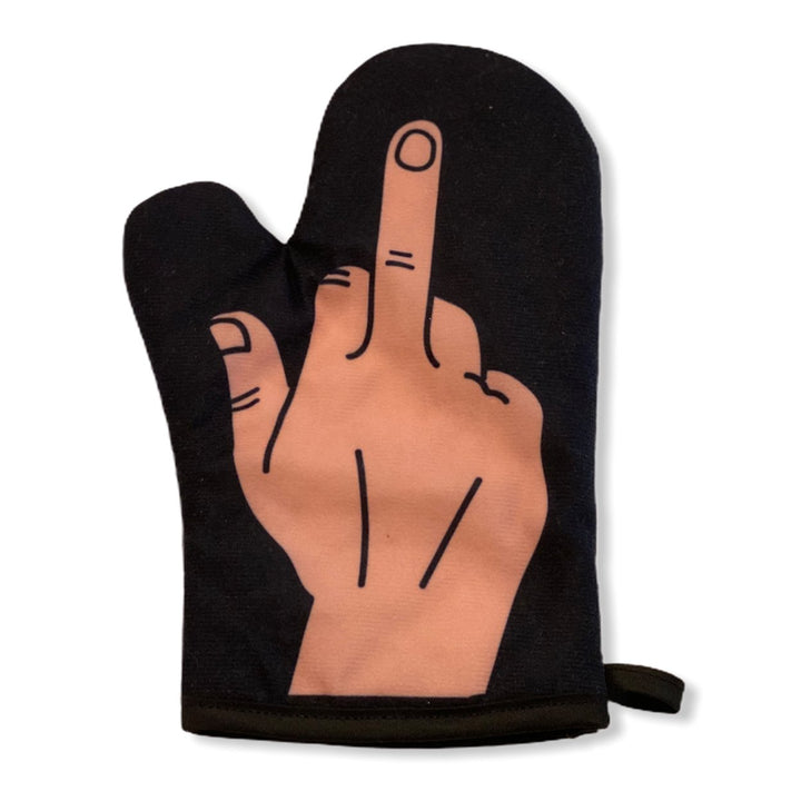 Middle Finger Oven Mitt Funny Flip The Bird Graphic Novelty Kitchen Glove Image 1