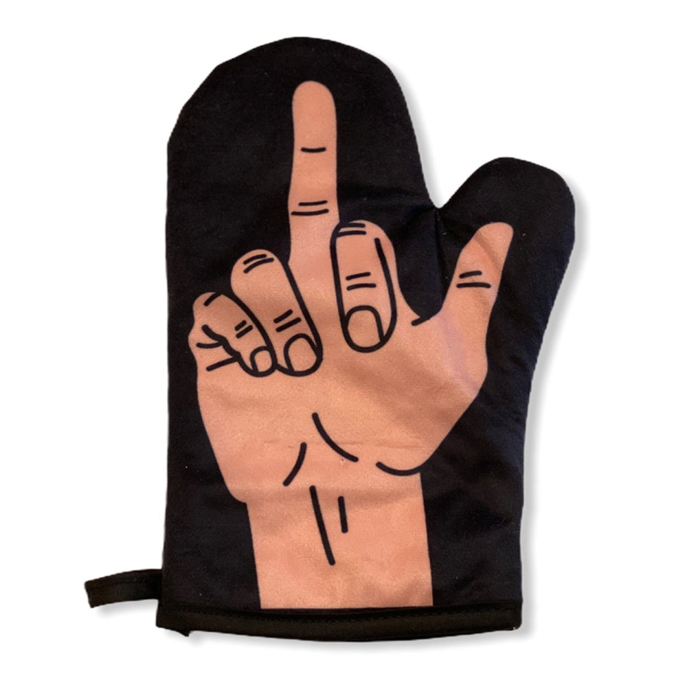 Middle Finger Oven Mitt Funny Flip The Bird Graphic Novelty Kitchen Glove Image 2