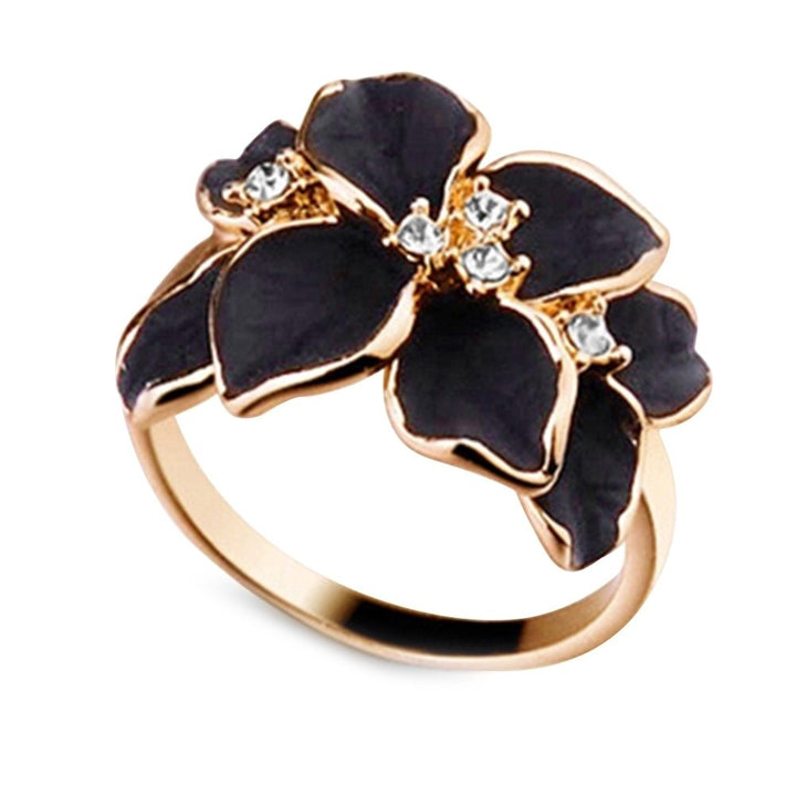 Womens Fashion Flower Pattern Weddding Party Alloy Ring Charming Jewelry Gift Image 8