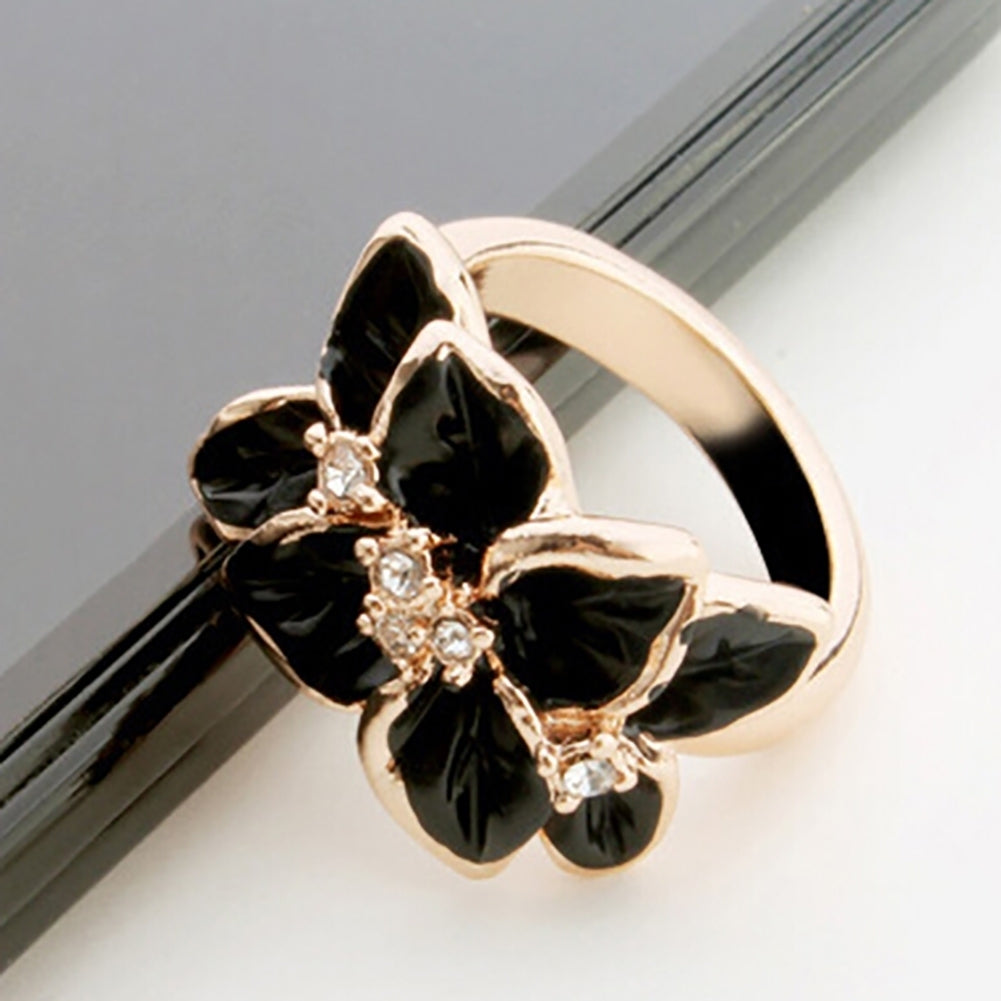 Womens Fashion Flower Pattern Weddding Party Alloy Ring Charming Jewelry Gift Image 9