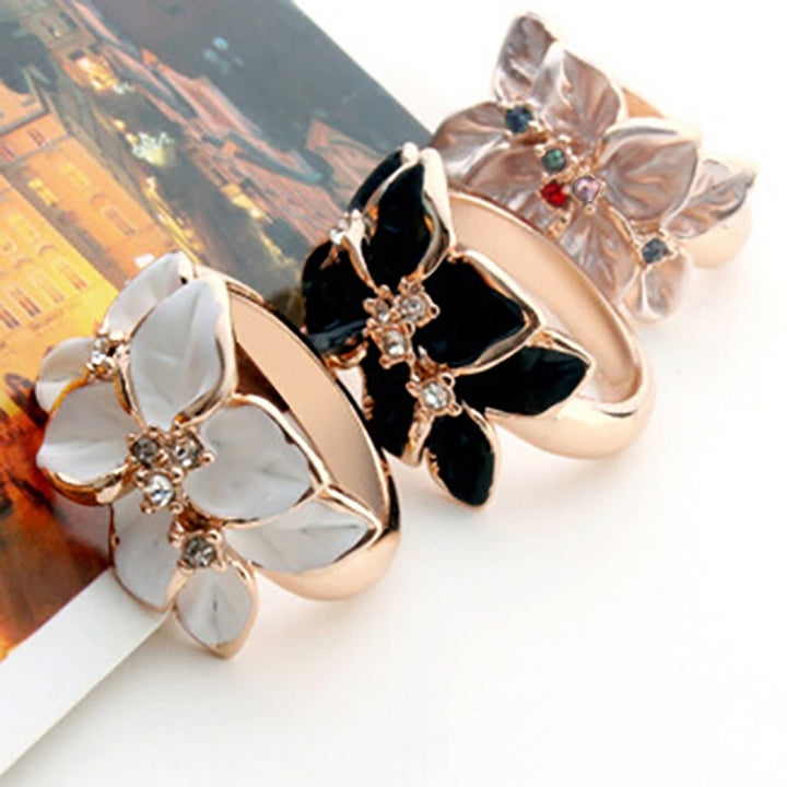 Womens Fashion Flower Pattern Weddding Party Alloy Ring Charming Jewelry Gift Image 11