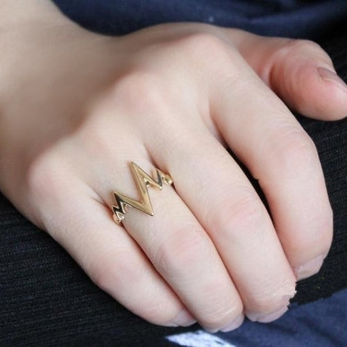 Unisex Fashion Zigzag Arrow Shape Band Alloy Knuckle Finger Ring Jewelry Gift Image 1