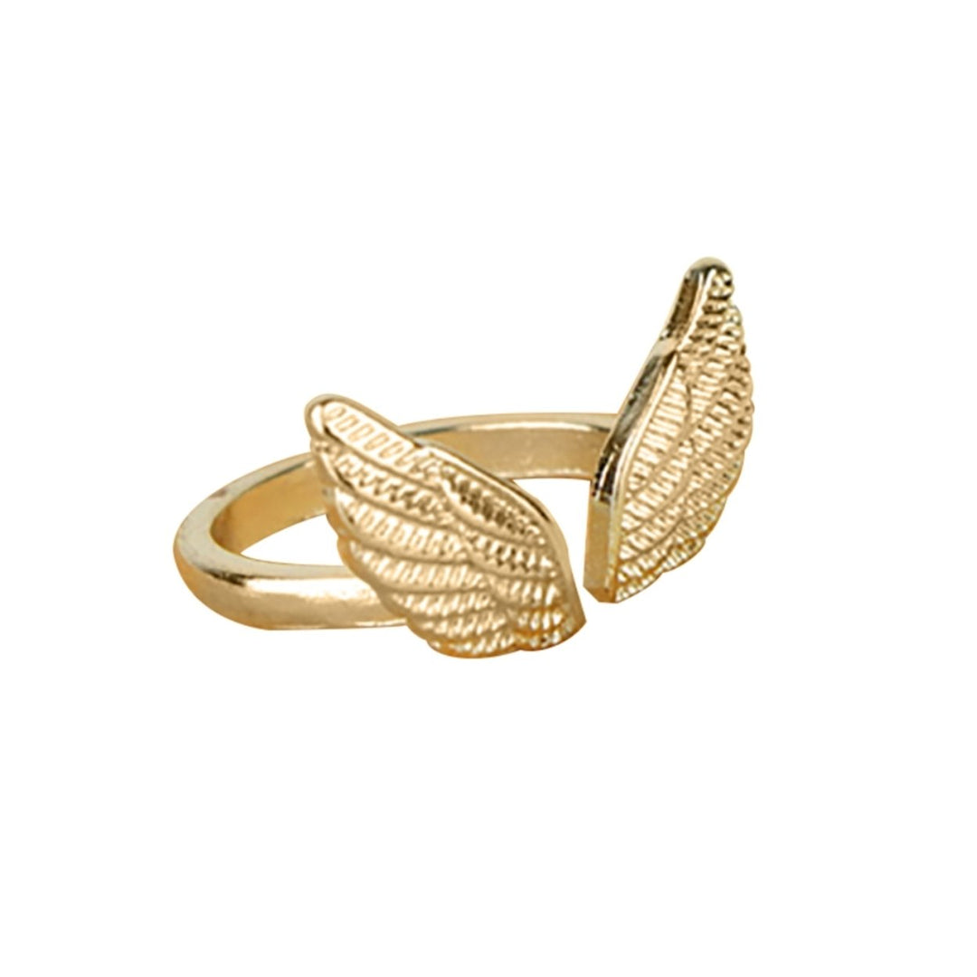 Open Finger Ring Good Luster Opening Finger Ring Angel Wing Shape Exquisite Finger Ring for Gift Image 3