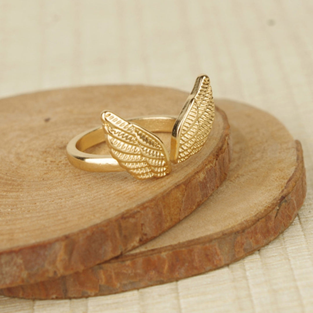 Open Finger Ring Good Luster Opening Finger Ring Angel Wing Shape Exquisite Finger Ring for Gift Image 6