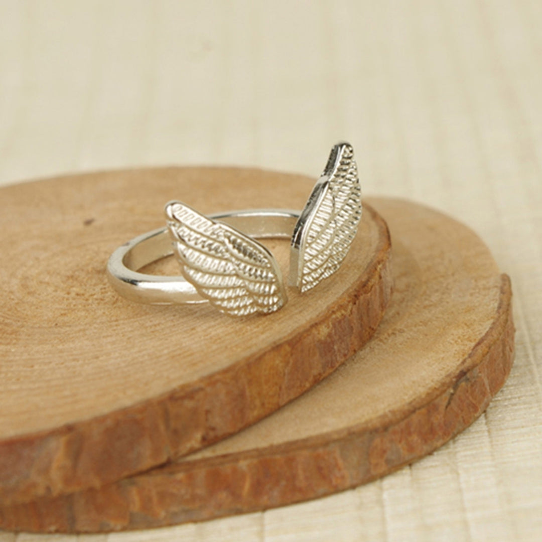 Open Finger Ring Good Luster Opening Finger Ring Angel Wing Shape Exquisite Finger Ring for Gift Image 7