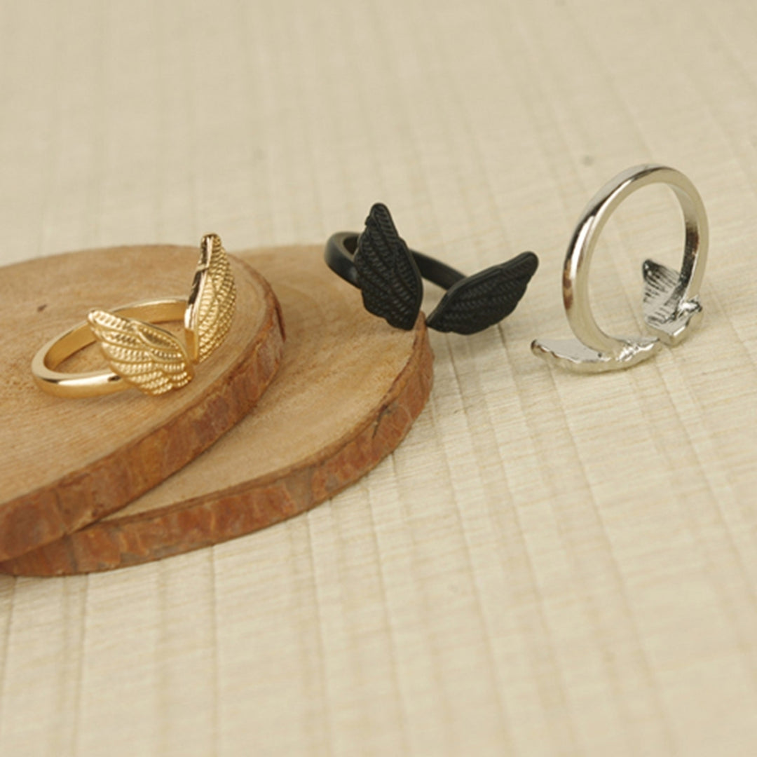 Open Finger Ring Good Luster Opening Finger Ring Angel Wing Shape Exquisite Finger Ring for Gift Image 9