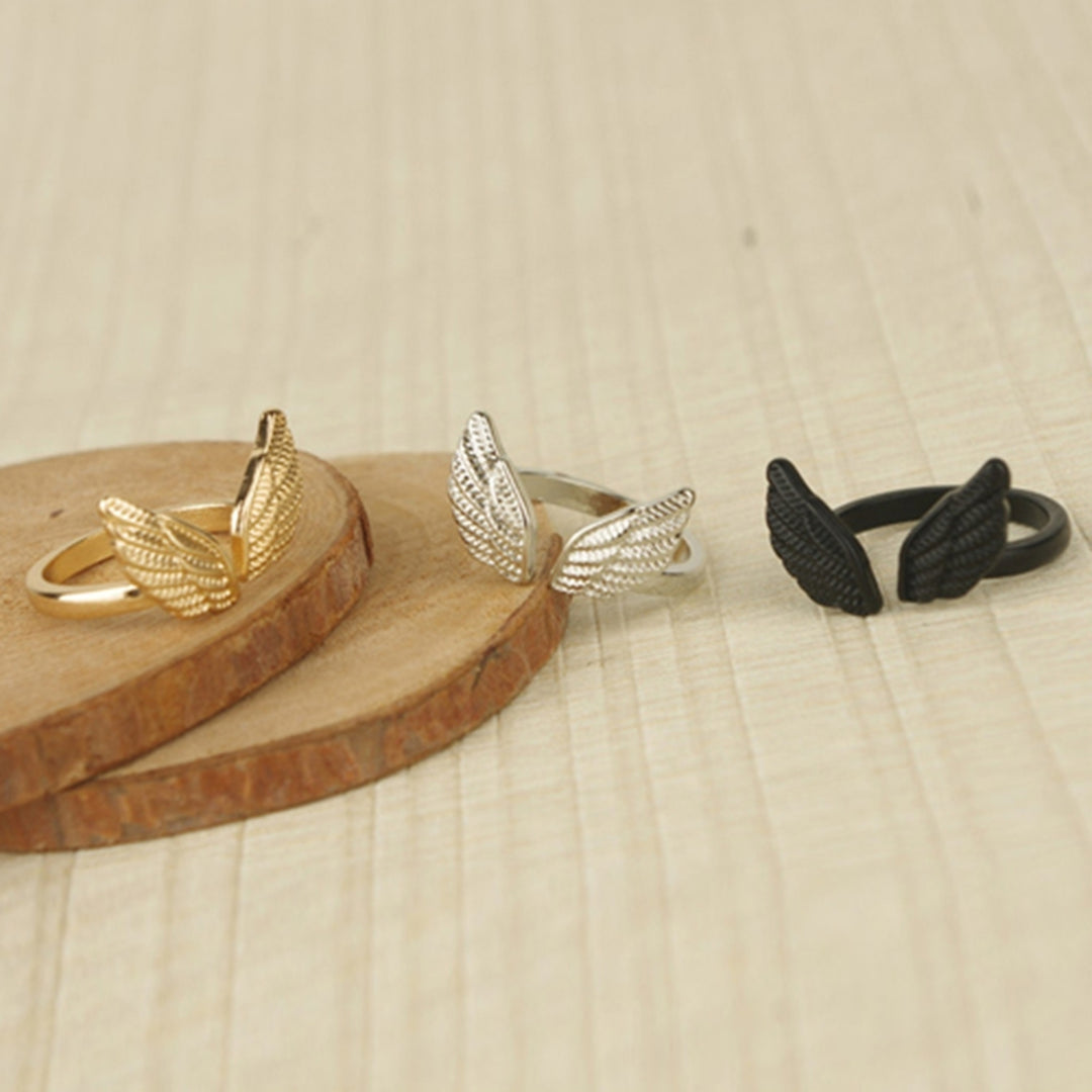 Open Finger Ring Good Luster Opening Finger Ring Angel Wing Shape Exquisite Finger Ring for Gift Image 10