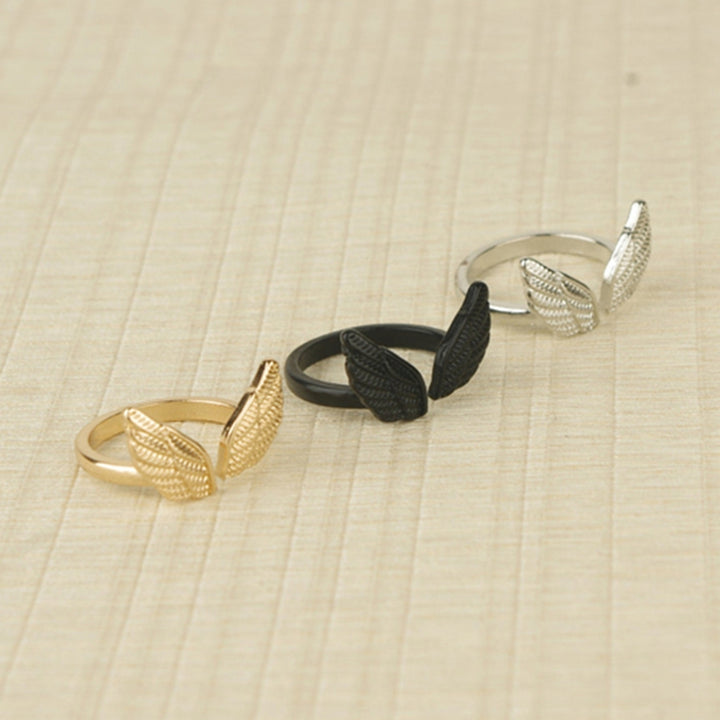 Open Finger Ring Good Luster Opening Finger Ring Angel Wing Shape Exquisite Finger Ring for Gift Image 11