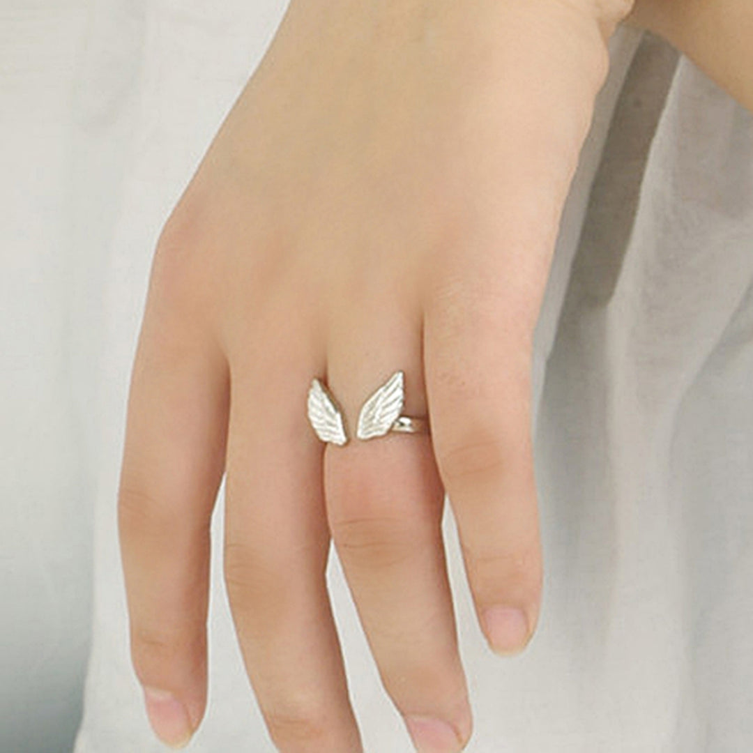 Open Finger Ring Good Luster Opening Finger Ring Angel Wing Shape Exquisite Finger Ring for Gift Image 12