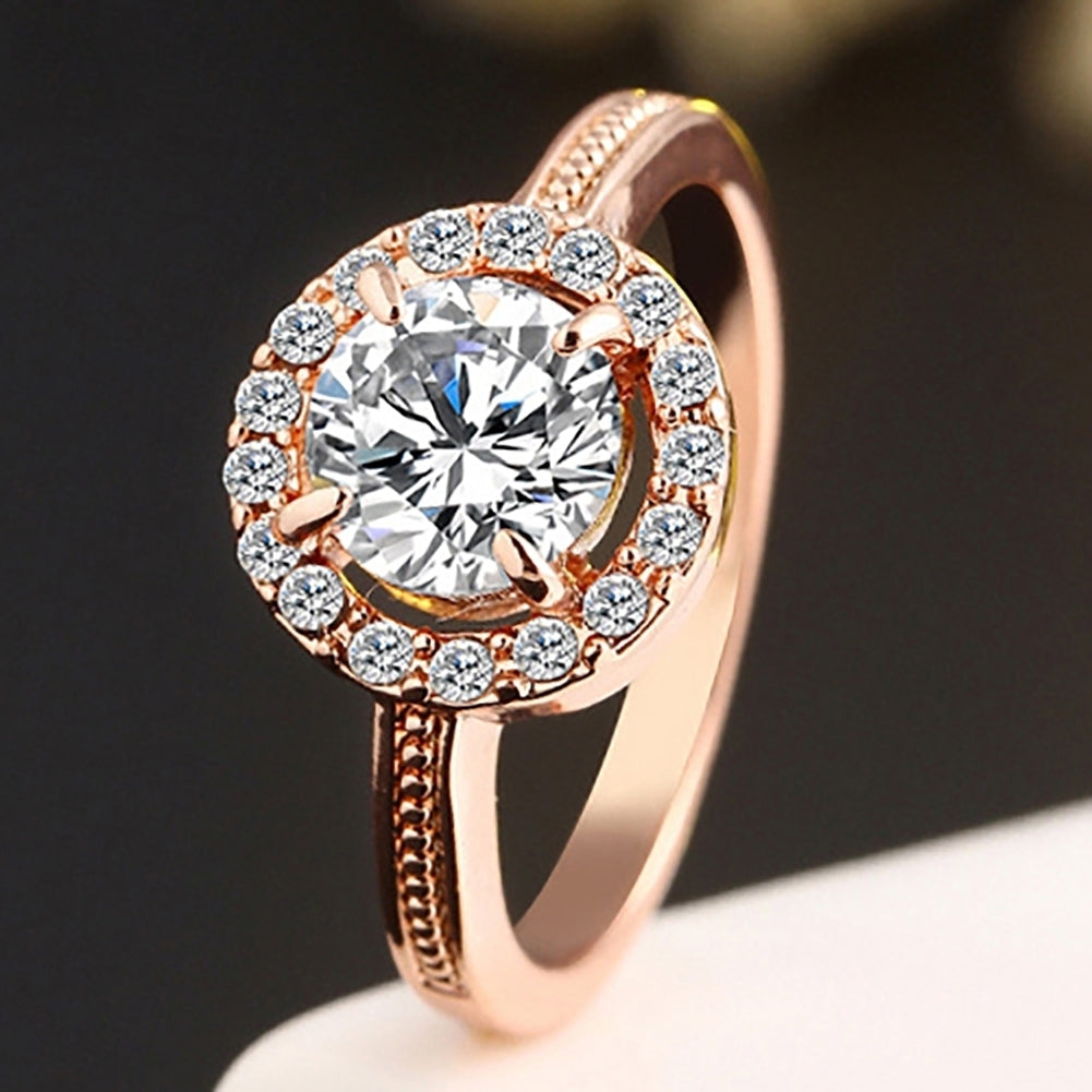 Fashion Women Gold/Silver Plated Zircon Finger Ring Wedding Engagement Jewelry Image 4