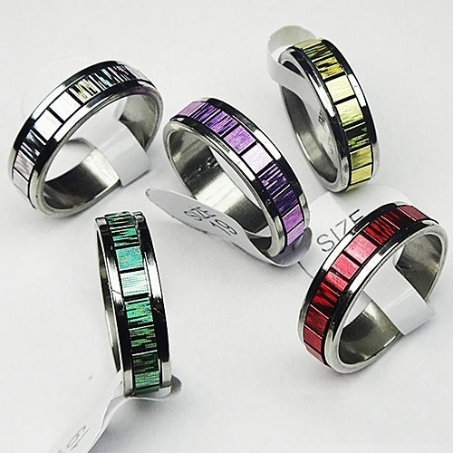 10 Pcs Mens Womens Fashion Wedding Party Jewelry Stainless Steel Finger Rings Image 2