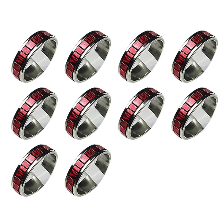 10 Pcs Mens Womens Fashion Wedding Party Jewelry Stainless Steel Finger Rings Image 7