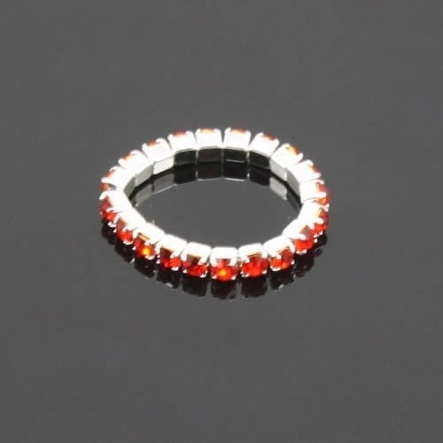 12 Pcs/Pack Elastic Rhinestone Decor Toe Rings Mixed Color Feet Jewelry Charms Image 2