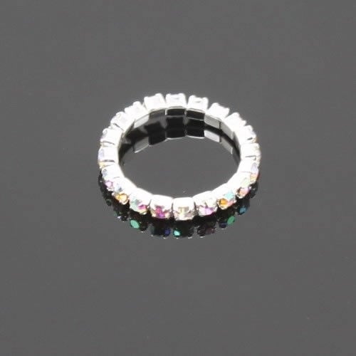 12 Pcs/Pack Elastic Rhinestone Decor Toe Rings Mixed Color Feet Jewelry Charms Image 3