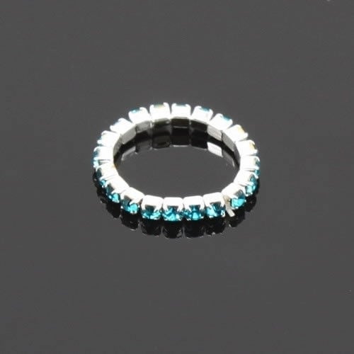 12 Pcs/Pack Elastic Rhinestone Decor Toe Rings Mixed Color Feet Jewelry Charms Image 4