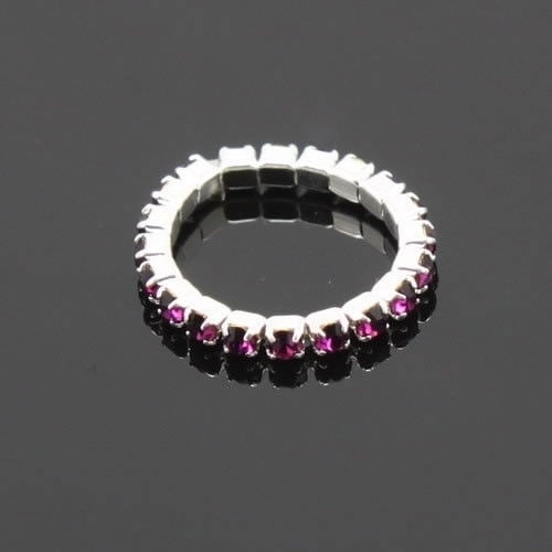 12 Pcs/Pack Elastic Rhinestone Decor Toe Rings Mixed Color Feet Jewelry Charms Image 4