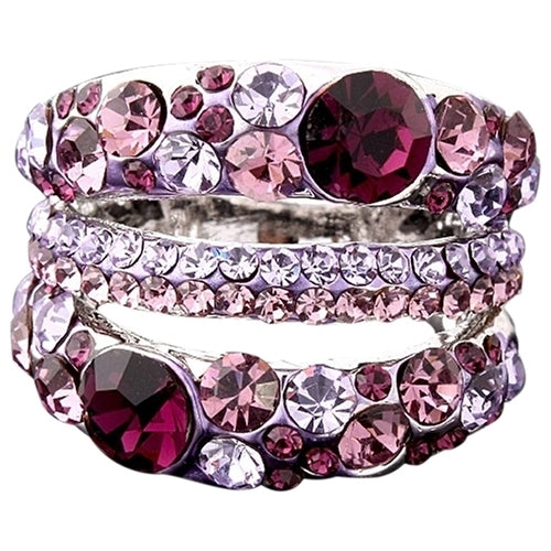 Womens Cubic Zirconia Ring Alloy Band Rhinestone Crystal Jewelry Gift Dazzling Image 3