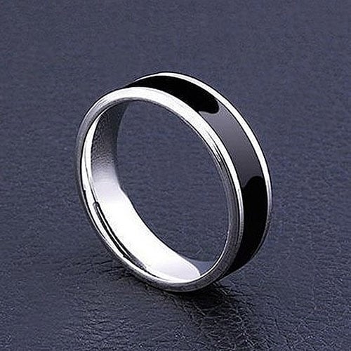 Men Women Black Band Ring Titanium Stainless Steel Fashion Jewelry Lover Gift Image 7