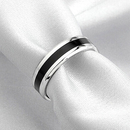 Men Women Black Band Ring Titanium Stainless Steel Fashion Jewelry Lover Gift Image 12