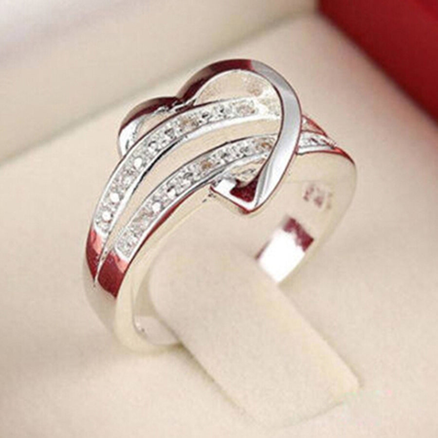Ring Luxury Gorgeous Heart Shape Engagement Classic Bridal Ring for Gift Image 1